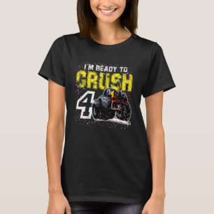 Kinder Ich bin bereit 4 Monster Truck 4. Geburtsta T-Shirt