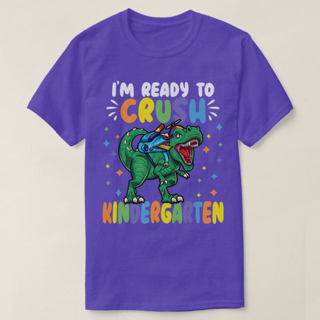 Kinder ich bin bereit, den Kindergarten-Dinosaurie T-Shirt (Design vorne)