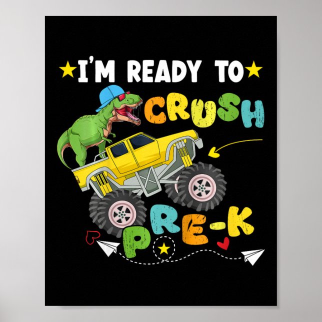 Kinder, ich bin bereit, den Pre-k-T-Rex-Dinosaurie Poster (Vorne)