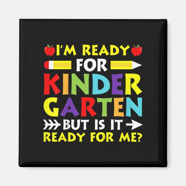 Kinder Ich bin bereit für den Kindergarten Zurück  Magnet (Vorne)