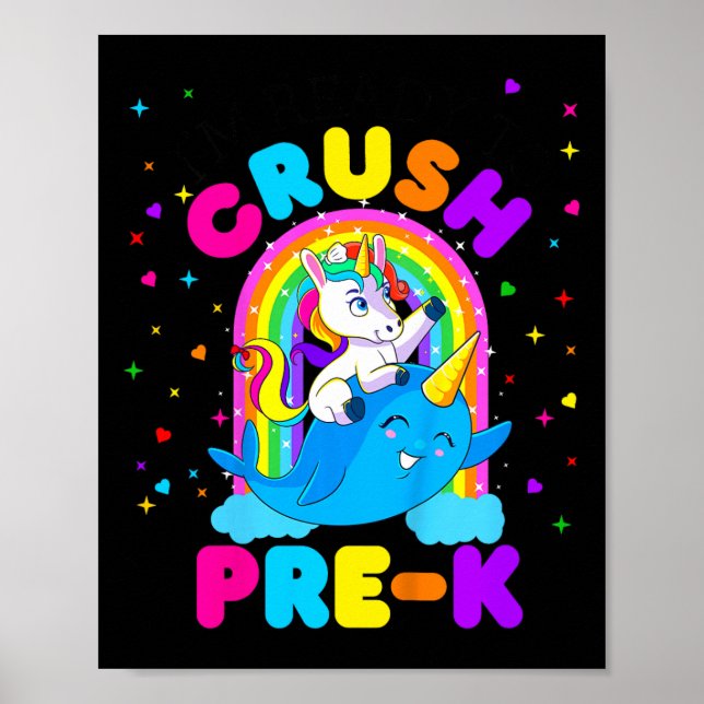 Kinder Ich Bin Bereit, Vorschule Einhorn Zu Zerstö Poster (Vorne)