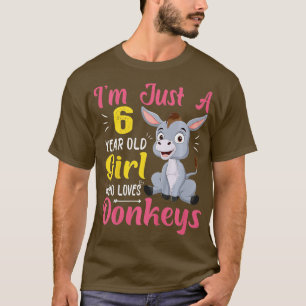Kinder Ich Bin Ein 6-jähriges Mädchen Das Esel Lie T-Shirt