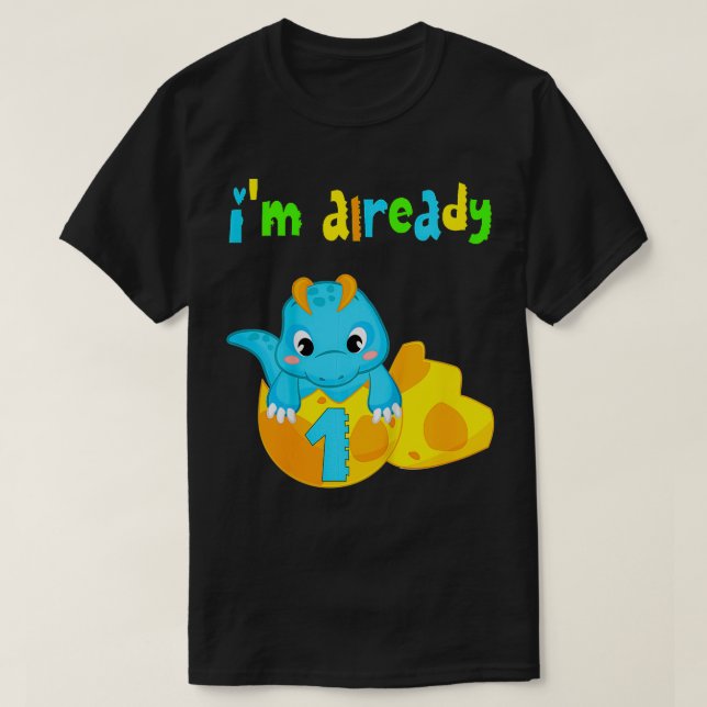 Kinder ich bin schon 1 Jahr alt Dinosaurier Spielz T-Shirt (Design vorne)