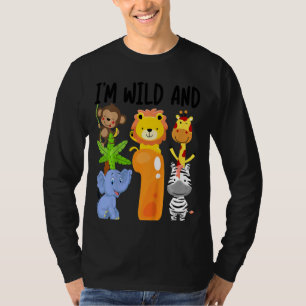 Kinder ich bin wild und 1 Zoo 1. Geburtstag Safari T-Shirt