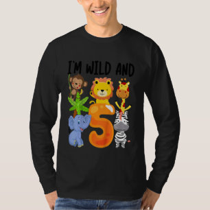 Kinder ich bin wild und 5 fünf Zoo 5. Geburtstag S T-Shirt