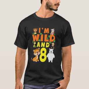 Kinder ich bin wild und ein Safari Zoo Tier Thema T-Shirt