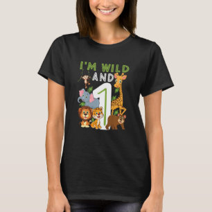 Kinder ich bin wild und ein Safari Zoo Tier Thema T-Shirt