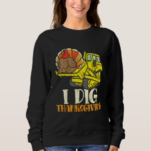 Kinder ich Dig Erntedank Bulldozer Kleinkind Klein Sweatshirt