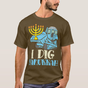 Kinder ich Dig Hanukkah Bulldozer Baukinder T-Shirt