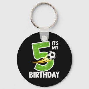 Kinder Ich habe meinen 5. Geburtstag Junge Fußball Schlüsselanhänger