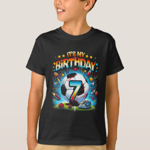 Kinder Ich habe meinen 7. Geburtstag Jungen Fußbal T-Shirt