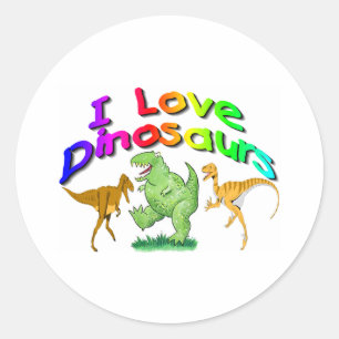 Kinder"ich Liebe-Dinosaurier" Geschenke Runder Aufkleber