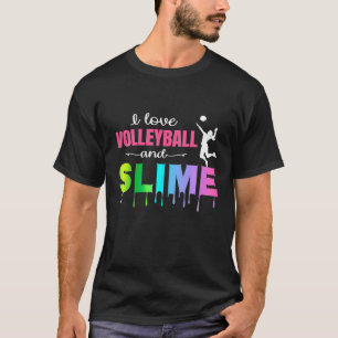 Kinder ich Liebe Volleyball und Slide für Girl Pla T-Shirt