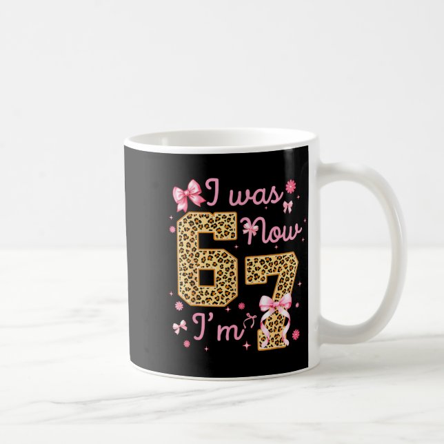 Kinder Ich war 6 Jetzt bin ich 7 Leopard Coquette  Kaffeetasse (Rechts)