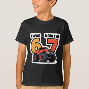 Kinder Ich war 6 Jetzt bin ich 7 Monster Truck Geb T-Shirt