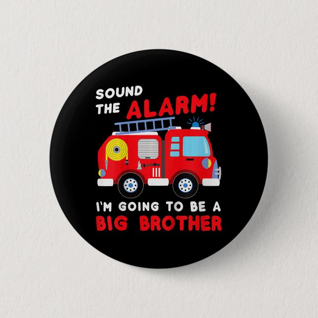 Kinder Ich werde ein großer Bruder Fireruckbaby Button (Vorderseite)