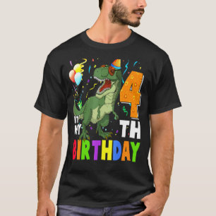 Kinder ihr 4. Geburtstags-Glück 4 Jahre alt Dino T T-Shirt