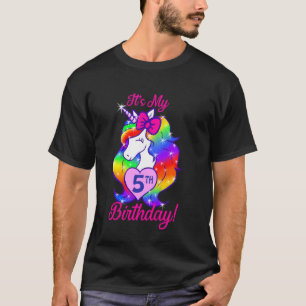 Kinder ihr 5. Geburtstag Unicorn Party, das sich a T-Shirt