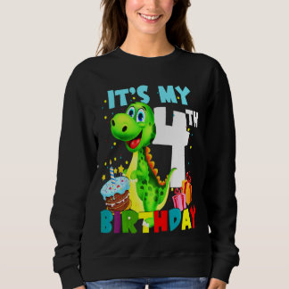 Kinder ihre 4 Geburtstagskinder glücklich 4 Jahre  Sweatshirt