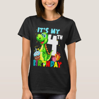 Kinder ihre 4 Geburtstagskinder glücklich 4 Jahre  T-Shirt
