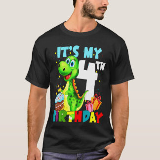 Kinder ihre 4 Geburtstagskinder glücklich 4 Jahre  T-Shirt