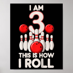 Kinder im Alter von 3 Jahren Bowling Party 3. Gebu Poster