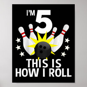 Kinder im Alter von 5 Jahren Bowling Geburtstagspa Poster