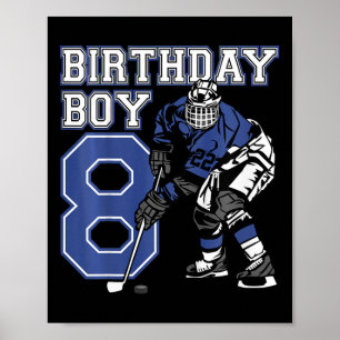 Kinder im Alter von 8 Jahren Eishockey Thema Gebur Poster
