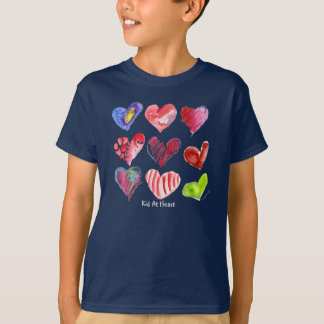 Kinder im Herzen entwerfen Kids Navy Long Sleeve T T-Shirt