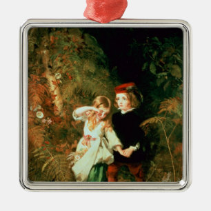 Kinder im Holz Ornament Aus Metall