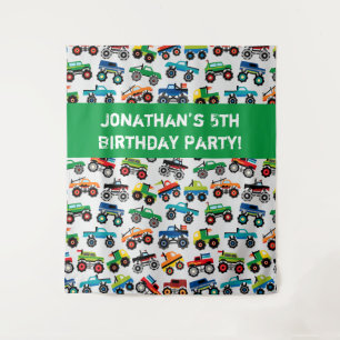 Kinder im Lkw-Monster Wandteppich