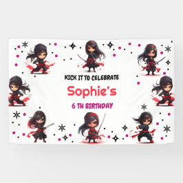 Kinder im Ninja-Stil zum Geburtstag Mädchen Banner