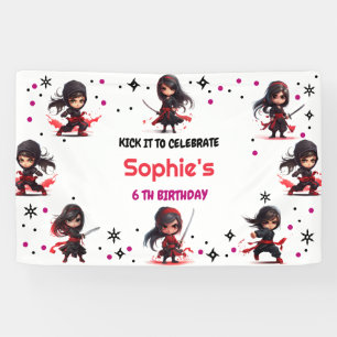 Kinder im Ninja-Stil zum Geburtstag Mädchen Banner