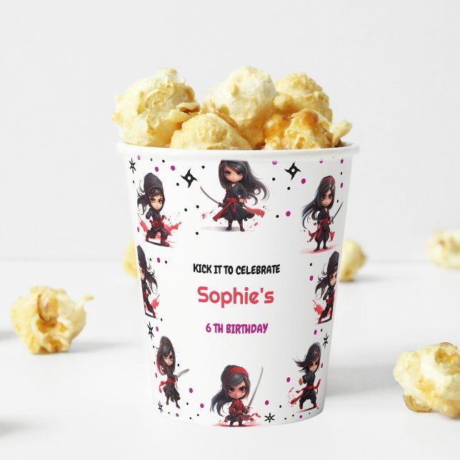 Kinder im Ninja-Stil zum Geburtstag Mädchen Pappbecher (Von Creator hochgeladen)