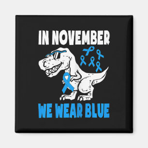 Kinder im November Wir tragen blaues Diabetes. Magnet