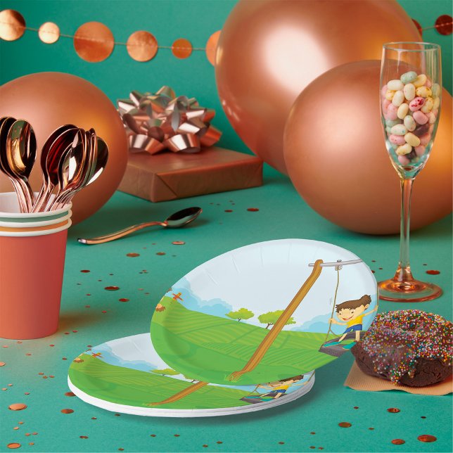 Kinder im Park Pappteller (Von Creator hochgeladen)