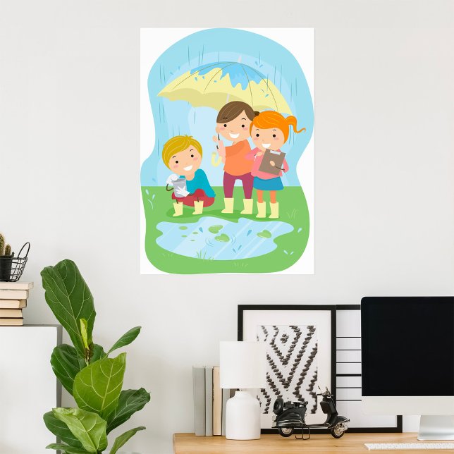 Kinder im Regen Poster (Von Creator hochgeladen)