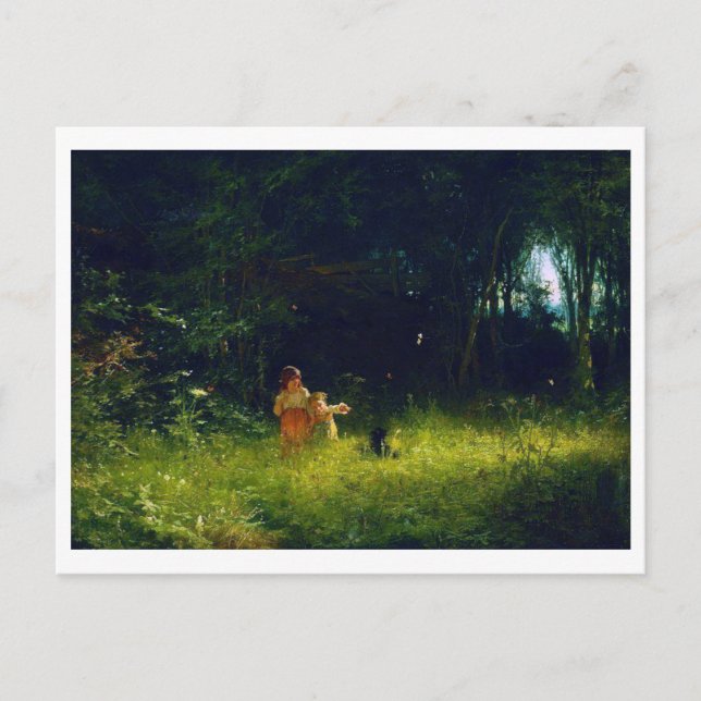 Kinder im Wald, Ivan Kramskoi Postkarte (Vorderseite)