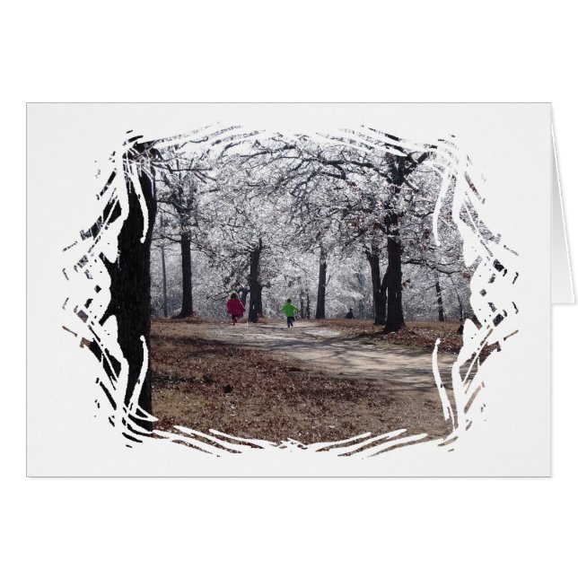 Kinder im Winter (Vorderseite (Horizontal))