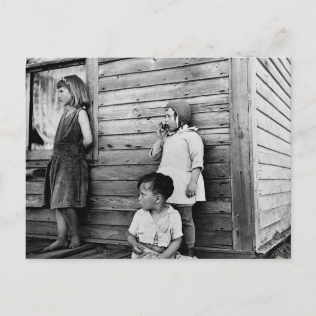 Kinder in Armut: 1930 Postkarte (Vorderseite)