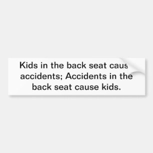 Kinder in den Rücksitzursachenunfällen; Unfälle Autoaufkleber