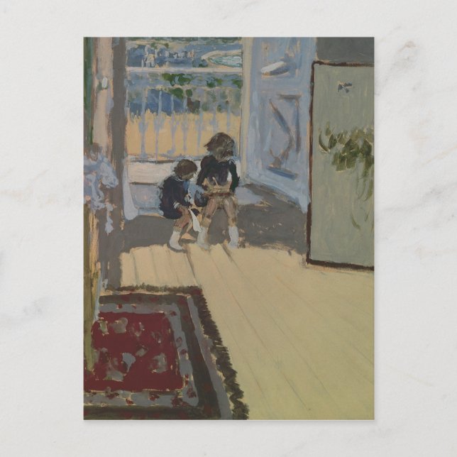 Kinder in einem Zimmer, 1893 Postkarte (Vorderseite)