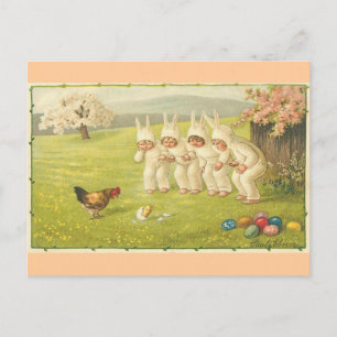 Kinder in Hasenkostümen Postkarte