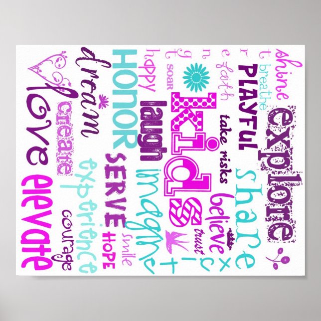 Kinder in Pastell auf Plakat (Vorne)