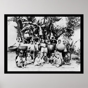 Kinder in Saigon, Südvietnam 1901 Poster