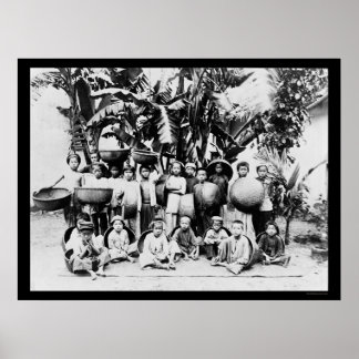 Kinder in Saigon, Südvietnam 1901 Poster