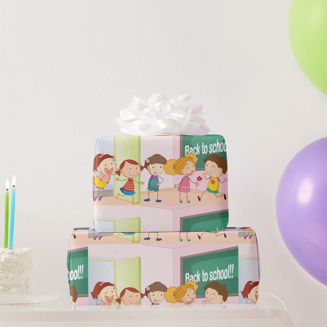 Kinder in Schulabbrechern Geschenkpapier (Von Creator hochgeladen)