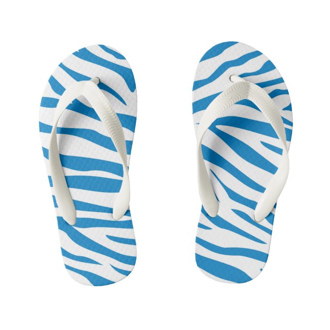 Kinder individuell anpassbare Zebrastreifen Flip F Kinderbadesandalen (Fußbett)