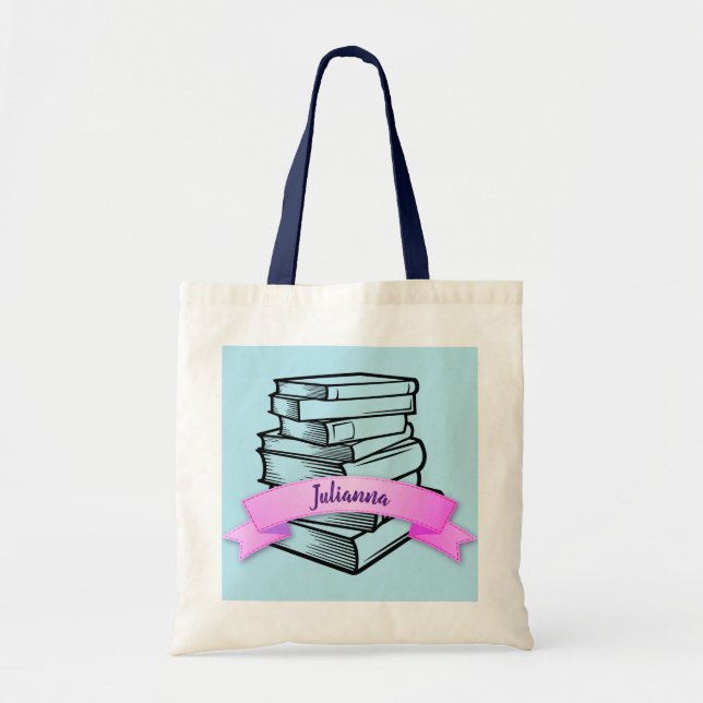 Kinder Individuelle Name Schule/Bibliothek Bag Tragetasche (Vorne)
