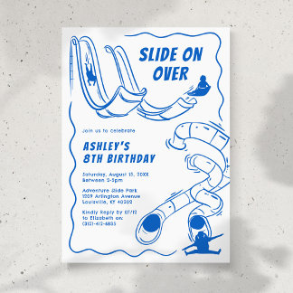 Kinder Indoor Slide Park Blue Geburtstagsparty Einladung